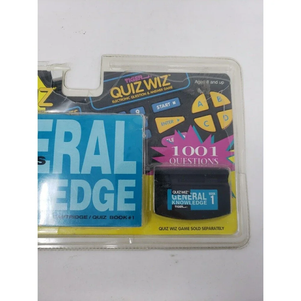 Vintage Tiger Electronics Quiz Wiz Book 1 General Knowledge Game Cartridge 1993